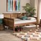 Baxton Studio Toveli Vintage French Inspired Ash Walnut Finished Wood and Synthetic Rattan Full Size Daybed 189-11175-ZORO - alternate 1